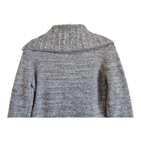 LIVE LOVE Women's S Sweater Alpaca Wool Blend Cable Knit Funnel Neck Beige 34" - Picture 5 of 8